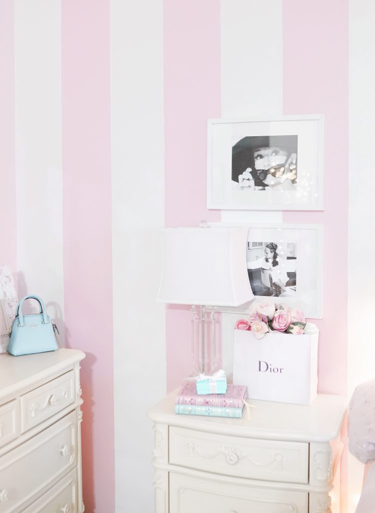A Pretty & Pink Striped Accent Wall with Hgtv Home by Sherwin Williams - J'adore Lexie Couture