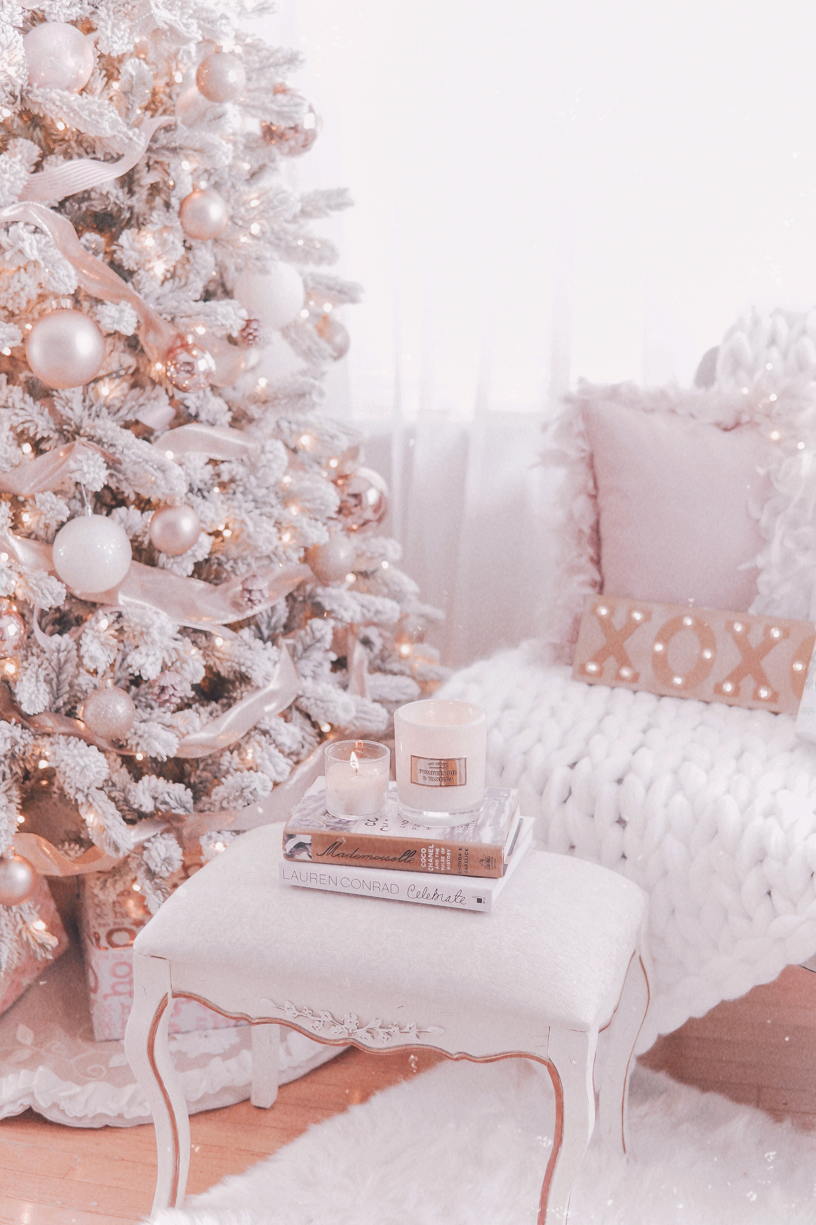 Couture Rose Gold & Blush Christmas Tree Decoration Details